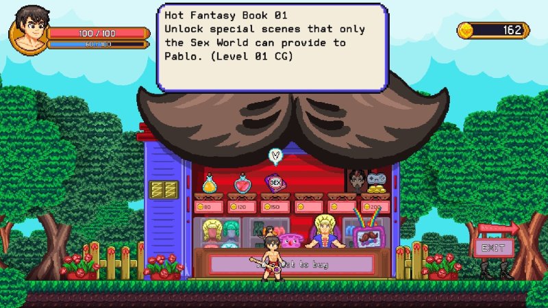 Conversazione di missione in pixel art vicino a un villaggio.