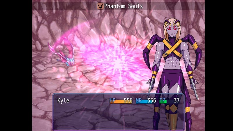 Effetti magici in pixel art e personaggio furry in un RPG fantasy.