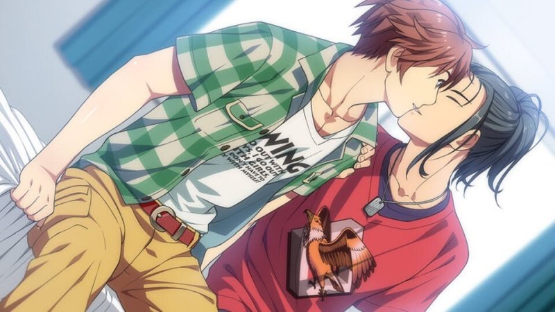Due personaggi maschili adulti di visual novel molto vicini.