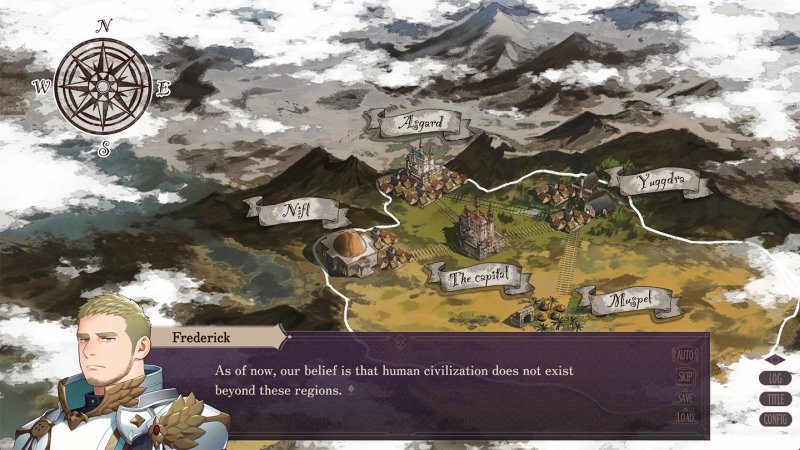Mappa disegnata a mano di un insediamento fantasy in una visual novel.