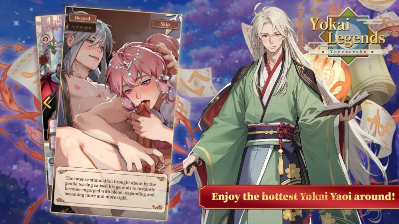 Presentazione dei personaggi di Yokai Legends con illustrazioni fantasy per adulti.